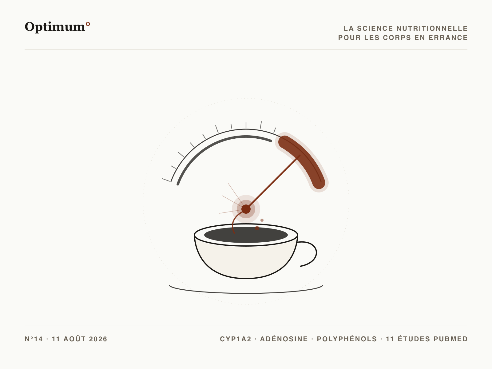 Optimum° N°14 - la jauge masquée : la tasse, le cadran et le cache de la caféine